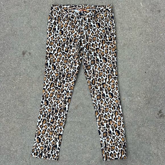 Tory Burch Leopard Cheetah Animal Print Low Rise Super Skinny Jeans Size 30 - Picture 1 of 13